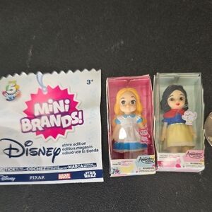Disney Animators' Collection Mini Brand Dolls Snow White And Alice.